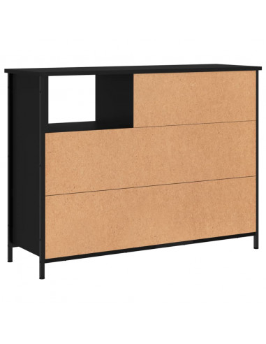 Credenza Nera 100x33x75 cm in Legno Multistrato