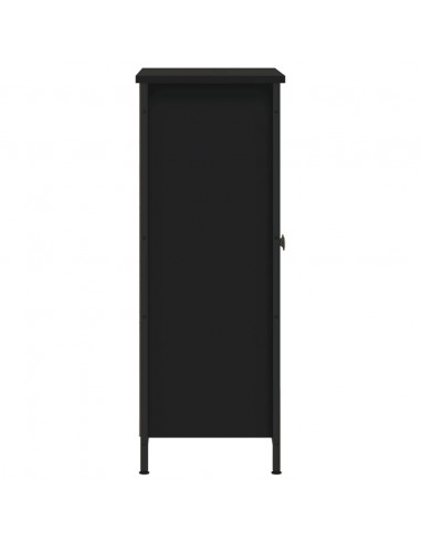Credenza Nera 70x30x80 cm in Legno Multistrato