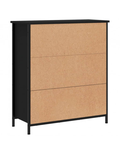 Credenza Nera 70x30x80 cm in Legno Multistrato