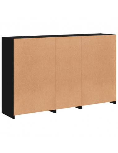 Credenza con Luci LED Nera 162x37x100 cm