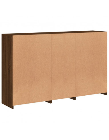 Credenza con Luci LED Rovere Marrone 162x37x100 cm