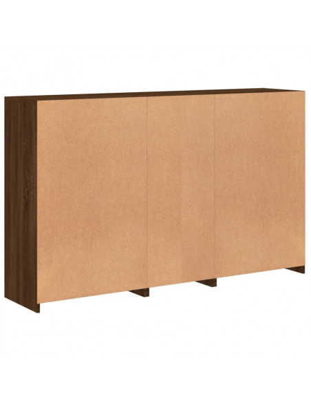 Credenza con Luci LED Rovere Marrone 162x37x100 cm