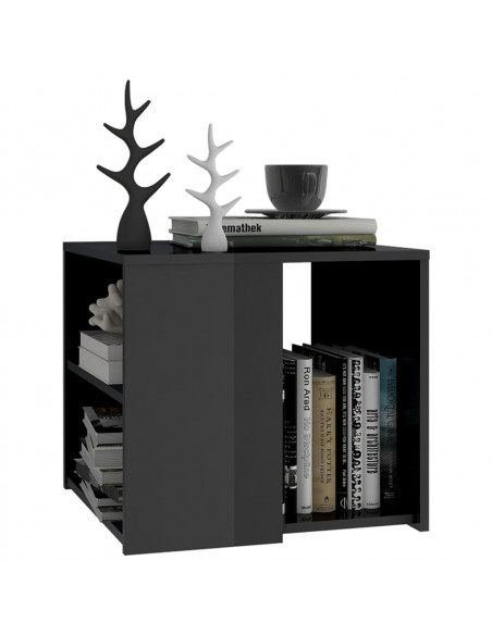 Tavolino Grigio Lucido 50x50x45 cm in Legno Multistrato