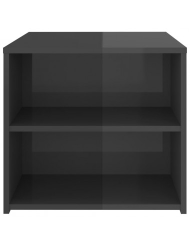 Tavolino Grigio Lucido 50x50x45 cm in Legno Multistrato