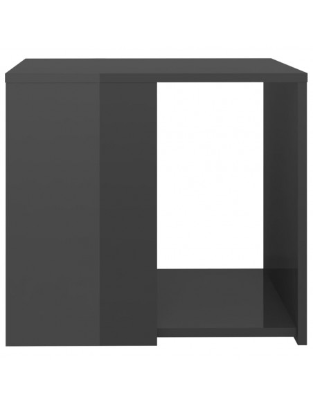 Tavolino Grigio Lucido 50x50x45 cm in Legno Multistrato