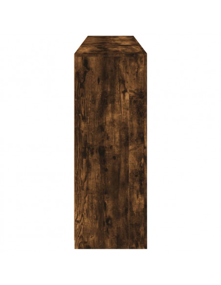 Credenza con Luci LED Rovere Fumo 162x37x100 cm