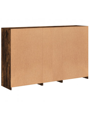 Credenza con Luci LED Rovere Fumo 162x37x100 cm