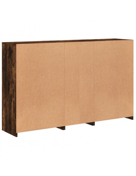 Credenza con Luci LED Rovere Fumo 162x37x100 cm