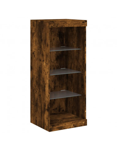 Credenza con Luci LED Rovere Fumo 162x37x100 cm