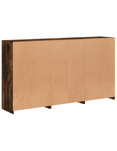 Credenza con Luci LED Rovere Fumo 181,5x37x100 cm