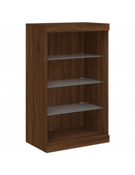 Credenza con Luci LED Rovere Marrone 181,5x37x100 cm