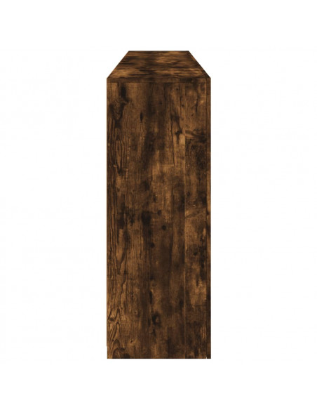 Credenza con Luci LED Rovere Fumo 202x37x100 cm