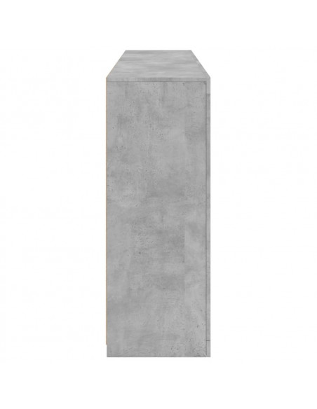 Credenza con Luci LED Grigio Cemento 162x37x100 cm