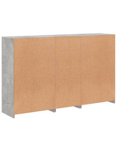 Credenza con Luci LED Grigio Cemento 162x37x100 cm