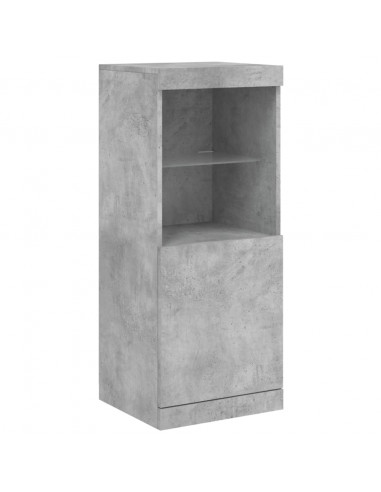 Credenza con Luci LED Grigio Cemento 162x37x100 cm