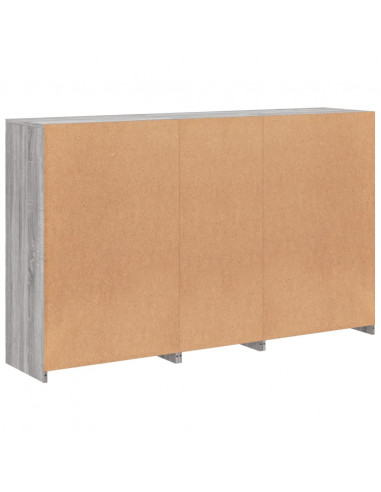 Credenza con Luci LED Grigio Sonoma 162x37x100 cm