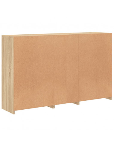 Credenza con Luci LED Rovere Sonoma 162x37x100 cm