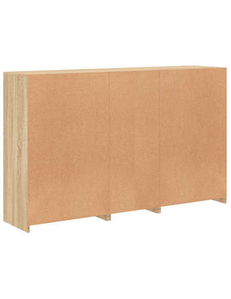 Credenza con Luci LED Rovere Sonoma 162x37x100 cm
