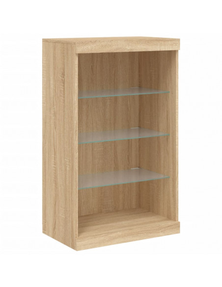 Credenza con Luci LED Rovere Sonoma 181,5x37x100 cm