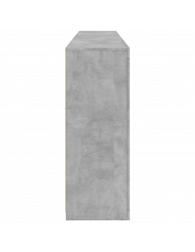 Credenza con Luci LED Grigio Cemento 202x37x100 cm