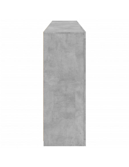 Credenza con Luci LED Grigio Cemento 202x37x100 cm