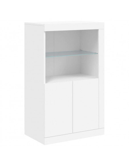 Credenza con Luci LED Bianca 162x37x100 cm