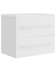 Mobile Bagno con Lavabo Integrato Bianco in Truciolato 2