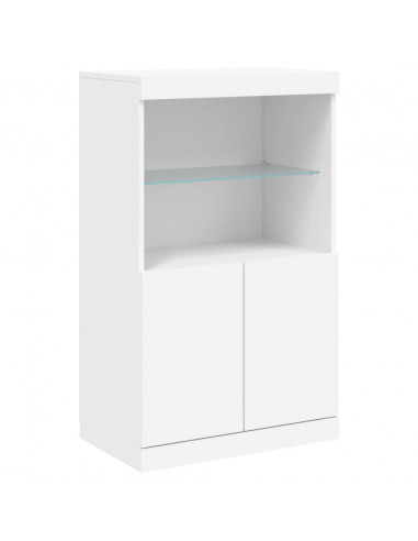 Credenza con Luci LED Bianca 181,5x37x100 cm