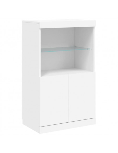 Credenza con Luci LED Bianca 181,5x37x100 cm