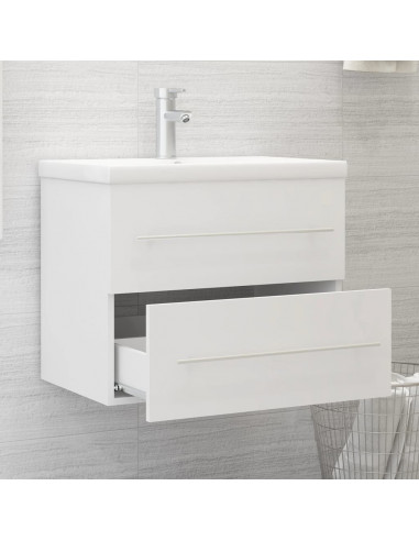 Mobile Bagno con Lavabo Integrato Bianco in Truciolato