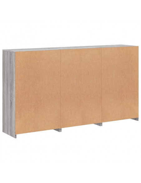 Credenza con Luci LED Grigio Sonoma 181,5x37x100 cm