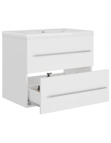 Mobile Bagno con Lavabo Integrato Bianco in Truciolato