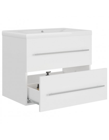 Mobile Bagno con Lavabo Integrato Bianco in Truciolato
