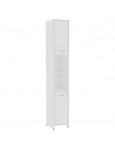 Mobile da Bagno Bianco 30x30x183,5 cm in Legno Multistrato 2