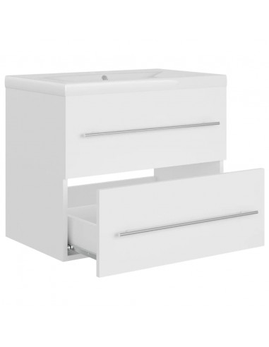 Mobile Bagno con Lavabo Integrato Bianco in Truciolato