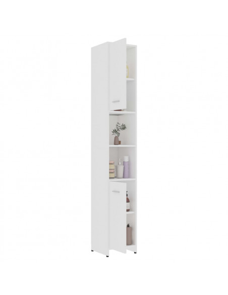 Mobile da Bagno Bianco 30x30x183,5 cm in Legno Multistrato
