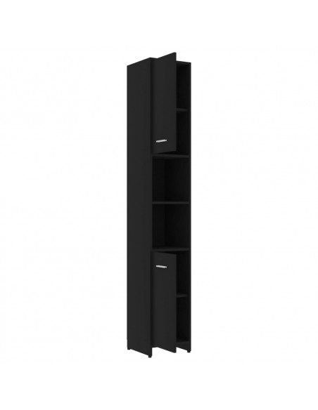 Mobile da Bagno Nero 30x30x183,5 cm in Legno Multistrato