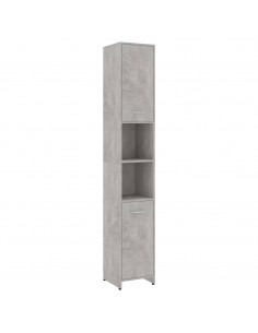 Mobile da Bagno Grigio Cemento 30x30x183,5 cm Legno Multistrato 2