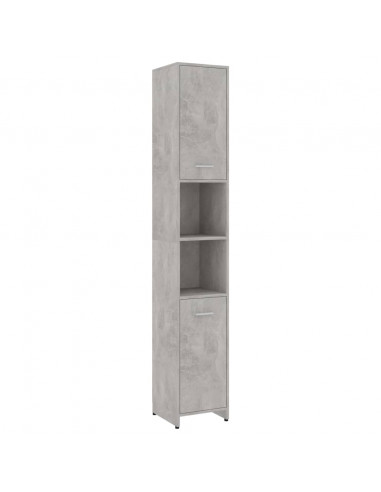 Mobile da Bagno Grigio Cemento 30x30x183,5 cm Legno Multistrato