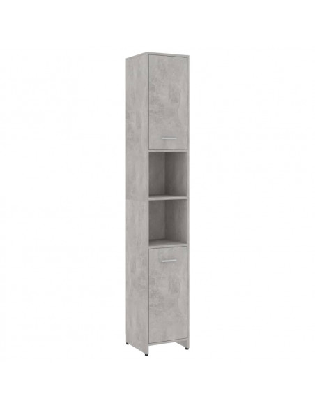 Mobile da Bagno Grigio Cemento 30x30x183,5 cm Legno Multistrato