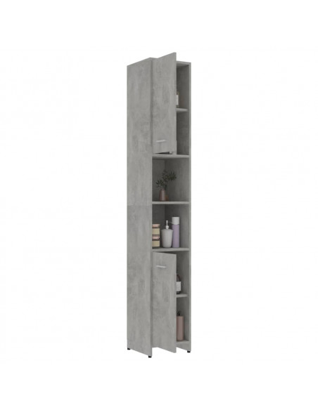 Mobile da Bagno Grigio Cemento 30x30x183,5 cm Legno Multistrato