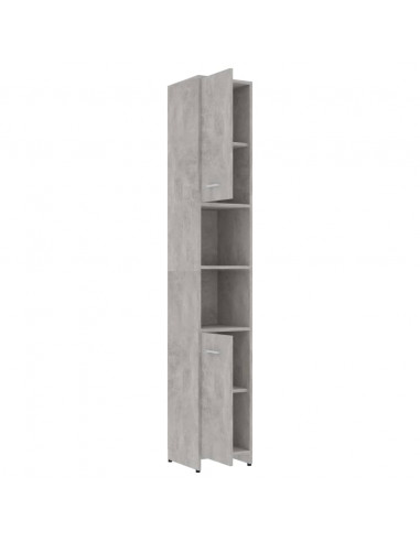 Mobile da Bagno Grigio Cemento 30x30x183,5 cm Legno Multistrato