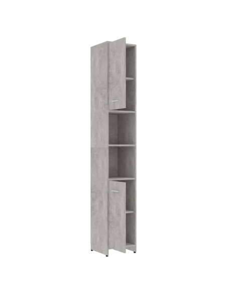 Mobile da Bagno Grigio Cemento 30x30x183,5 cm Legno Multistrato
