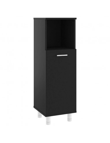 Mobile da Bagno Nero 30x30x95 cm in Legno Multistrato