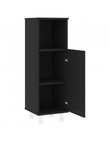 Mobile da Bagno Nero 30x30x95 cm in Legno Multistrato