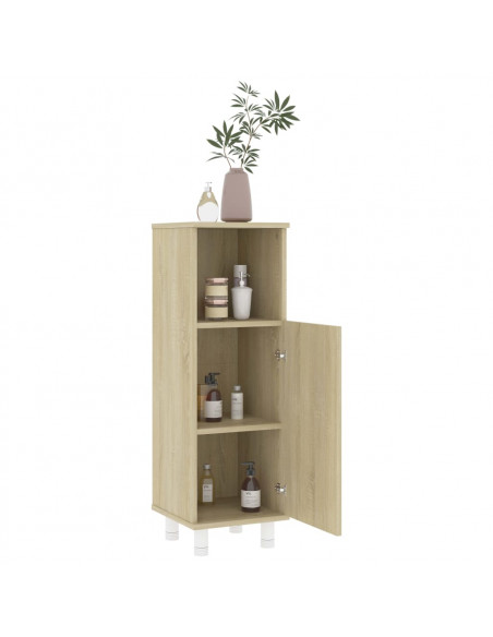 Mobile da Bagno Rovere Sonoma 30x30x95 cm in Legno Multistrato