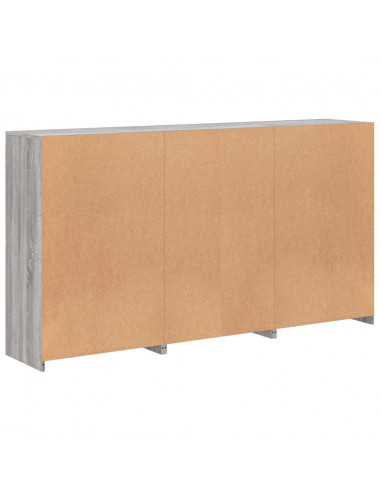 Credenza con Luci LED Grigio Sonoma 181,5x37x100 cm