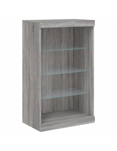 Credenza con Luci LED Grigio Sonoma 181,5x37x100 cm