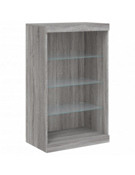 Credenza con Luci LED Grigio Sonoma 181,5x37x100 cm