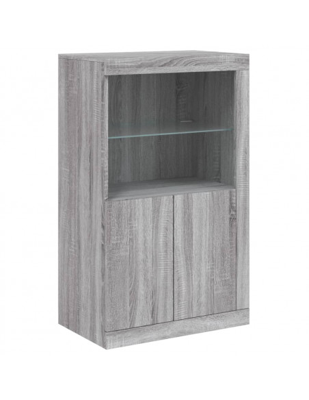 Credenza con Luci LED Grigio Sonoma 181,5x37x100 cm